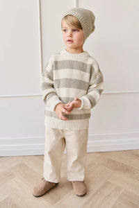 JAMIE KAY Johan Knit Jumper | Wide Knit Stripe Cloud/Raindance