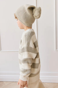 JAMIE KAY Johan Knit Jumper | Wide Knit Stripe Cloud/Raindance
