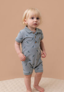 Bébé Kangaroo Embroidered Polo Romper