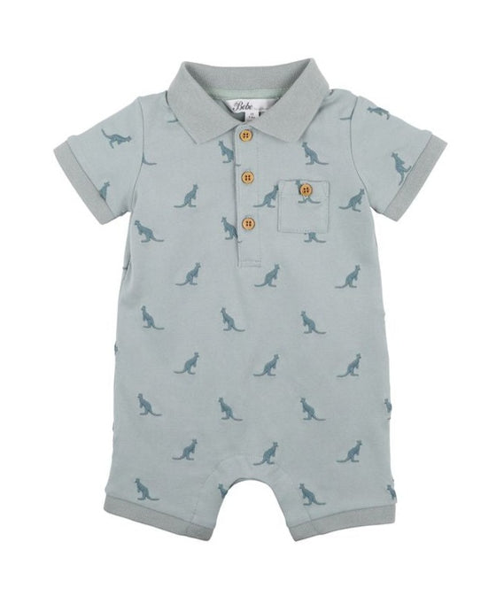 Bébé Kangaroo Embroidered Polo Romper