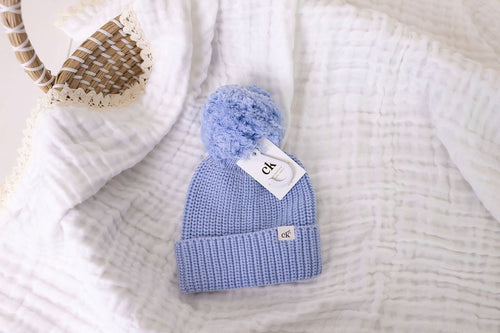 confetti kidz Baby Knit Beanie | Cloud Blue