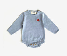 Load image into Gallery viewer, Knit Bodysuit | Sky Blue with Apple