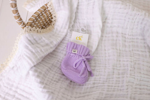 confetti kidz Knitted Baby Booties | Lilac