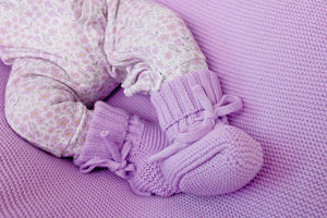 confetti kidz Knitted Baby Booties | Lilac