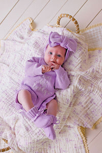 confetti kidz Knitted Baby Booties | Lilac