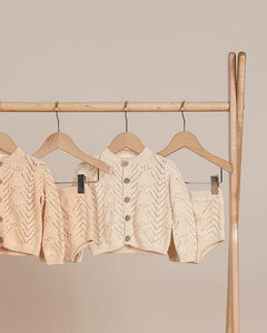 Quincy Mae Knit Cardi + Bloomer Set || Natural