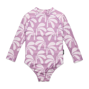 CRYWOLF Long Sleeve Swimsuit - Lilac Palms