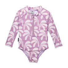 Load image into Gallery viewer, CRYWOLF Long Sleeve Swimsuit - Lilac Palms