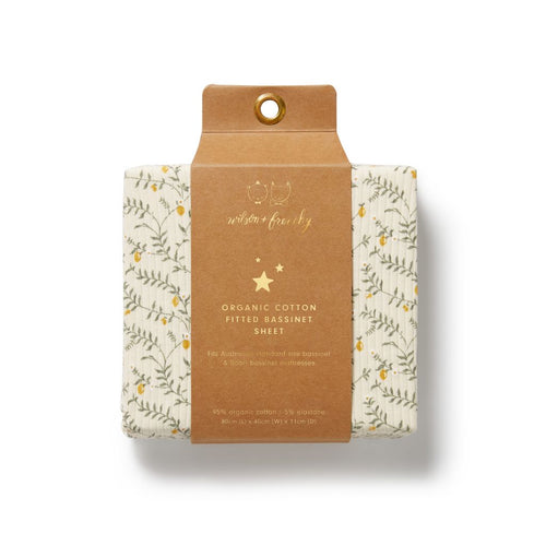wilson + frenchy Organic Bassinet Sheet | Lemon Leaf