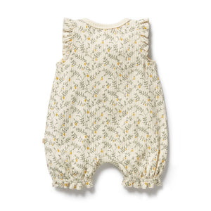 wilson + frenchy Organic Ruffle Zipsuit | Lemon Leaf