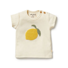 Load image into Gallery viewer, wilson + frenchy Embroidered Organic Tee | Lemon Leaf