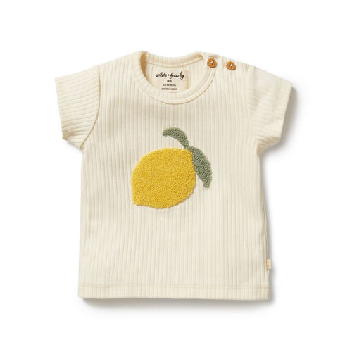 wilson + frenchy Embroidered Organic Tee | Lemon Leaf