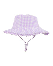 Load image into Gallery viewer, Minihaha Swim Lilac Gingham Swim Sunhat