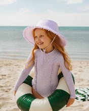 Load image into Gallery viewer, Minihaha Swim Lilac Gingham Swim Sunhat