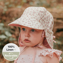 Load image into Gallery viewer, Bedhead &#39;Lounger&#39; Baby Reversible Flap Sun Hat - Ruby / Rosa