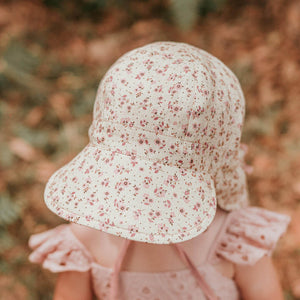 Bedhead 'Lounger' Baby Reversible Flap Sun Hat - Ruby / Rosa