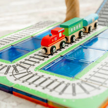 Load image into Gallery viewer, Learn and Grow Magnetic Tile Topper - Train Pack (36 Piece)