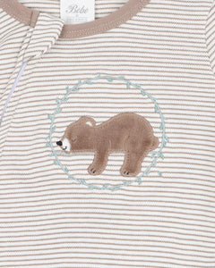 Bébé Mateo Stripe Zip Onesie