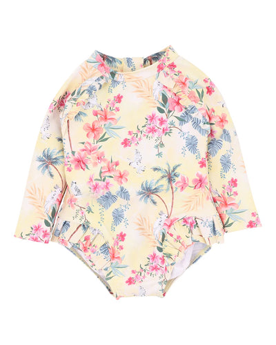 Minihaha Swim Milana Yellow LS Sunsuit