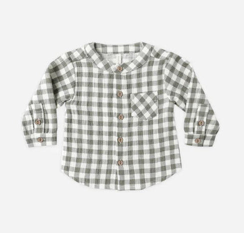 Quincy Mae Milo Shirt || Forest Check