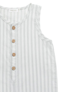 JAMIE KAY Organic Cotton Milo Jumpsuit | Variegated Stripe Shoreline
