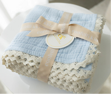 Load image into Gallery viewer, confetti kidz Classic Muslin Blanket | Soft Blue