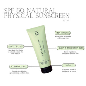 Avocado Zinc Natural Physical Sunscreen