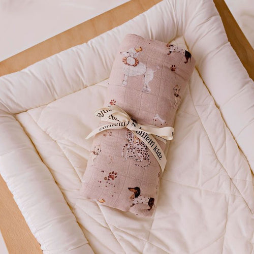 confetti kidz Organic Muslin Swaddle | Show Pups