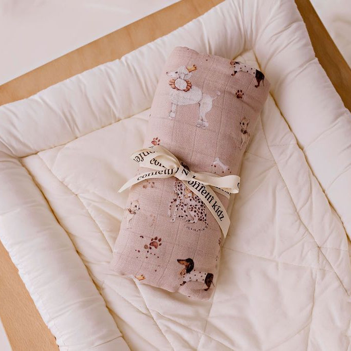 confetti kidz Organic Muslin Swaddle | Show Pups