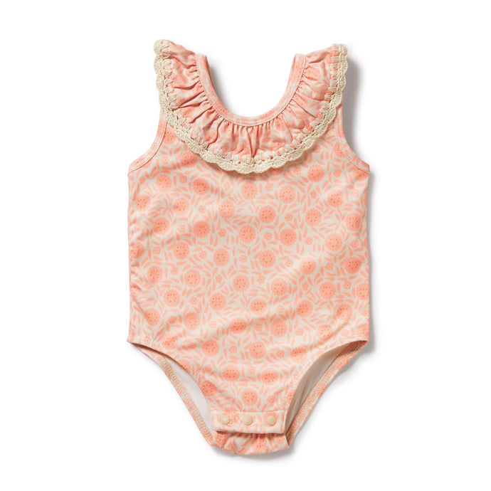 wilson + frenchy Amelie Floral Crochet Swimsuit