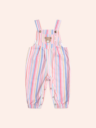 HUXBABY Pastel Stripe Overalls