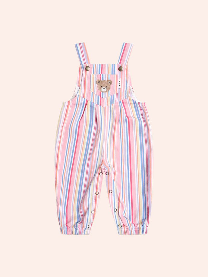 HUXBABY Pastel Stripe Overalls