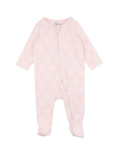Load image into Gallery viewer, Bébé Pink Flower Jacquard LS Onesie
