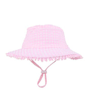 Load image into Gallery viewer, Minihaha Swim Pink Gingham Swim Sunhat