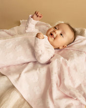 Load image into Gallery viewer, Bébé Pink Flower Jacquard Bunny Rug