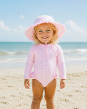 Load image into Gallery viewer, Minihaha Swim Pink Gingham LS Sunsuit