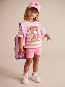 HUXBABY Pink Rib Bike Shortie