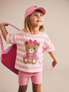 HUXBABY Pink Rib Bike Shortie