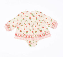 Load image into Gallery viewer, Walnut Poppy Romper | Strawberries and Cream - www.bebebits.com.au