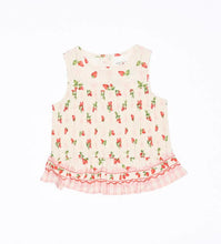 Load image into Gallery viewer, Walnut Poppy Top | Strawberries and Cream - www.bebebits.com.au