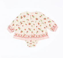 Load image into Gallery viewer, Walnut Poppy Romper | Strawberries and Cream - www.bebebits.com.au