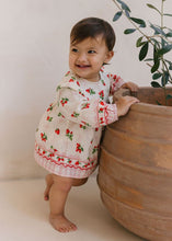 Load image into Gallery viewer, Walnut Poppy Romper | Strawberries and Cream - www.bebebits.com.au