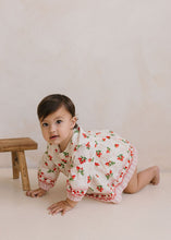 Load image into Gallery viewer, Walnut Poppy Romper | Strawberries and Cream - www.bebebits.com.au