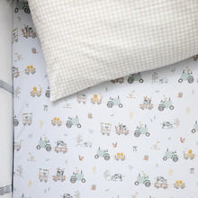Load image into Gallery viewer, Organic Portacot Fitted Sheet &amp; Pillowcase | Tractor Ride