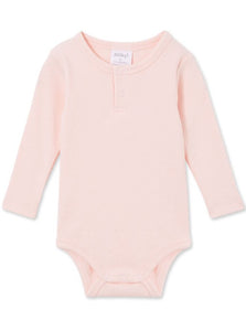 Milky Powder Pink Rib Bubbysuit + Pant Set