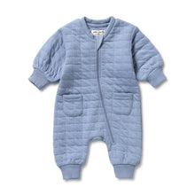 Load image into Gallery viewer, wilson + frenchy Organic Quilted Growsuit - Sky Blue