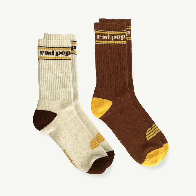 Rad Pop Organic Cotton Crew Socks - 2 Pack