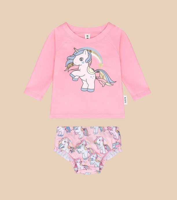 HUXBABY Rainbow Unicorn Swim Set