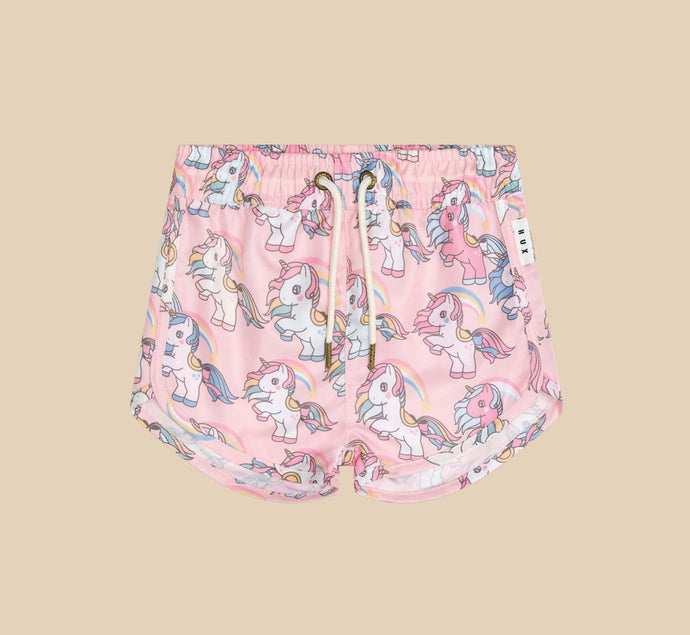 HUXBABY Rainbow Unicorn Swim Short