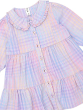 Load image into Gallery viewer, HUXBABY Rainbow Check Long Sleeve Frill Dress